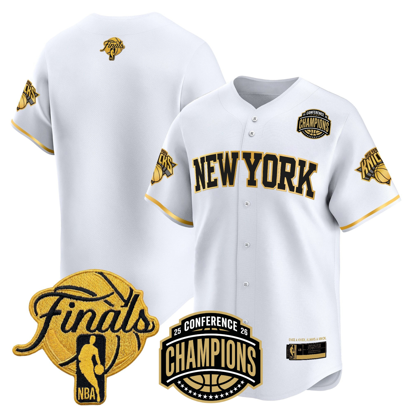 NYK 2026 Finals Vapor Baseball Gold Jersey - All Stitched