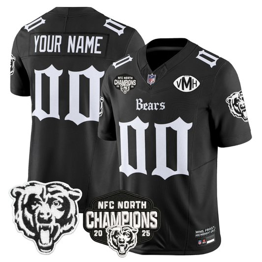 Custom CHI 'Gothic Midway Legacy' NFC North Champions Patch Vapor Limited Jersey - Stitched