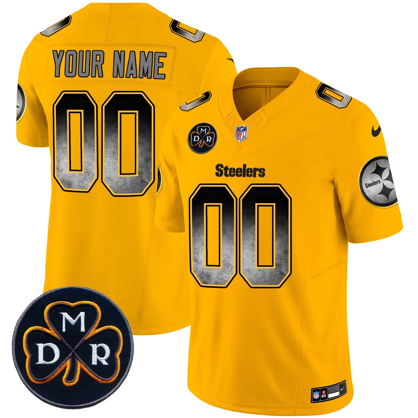 Steelers DMR Patch Arch Smoke Vapor Limited Custom Jersey - All Stitched