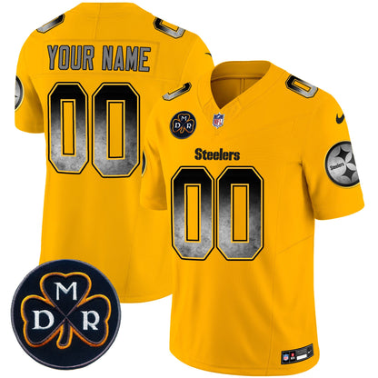 Steelers DMR Patch Arch Smoke Vapor Limited Custom Jersey - All Stitched