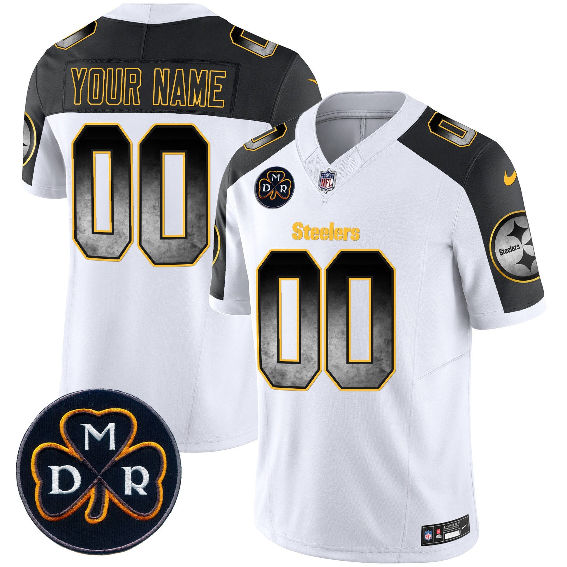 Steelers DMR Patch Arch Smoke Vapor Limited Custom Jersey - All Stitched