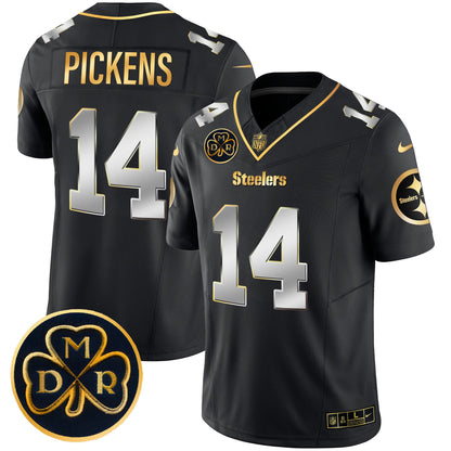 Men's Steelers DMR Patch Gold Vapor Limited Jersey - All Stitched