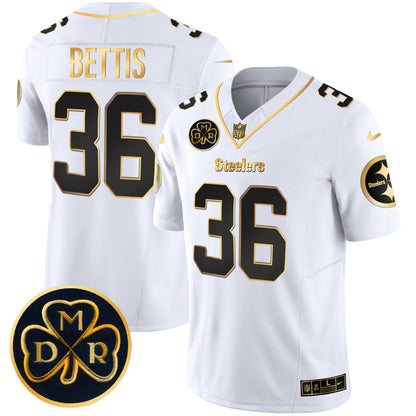 Men's Steelers DMR Patch Gold Vapor Limited Jersey - All Stitched