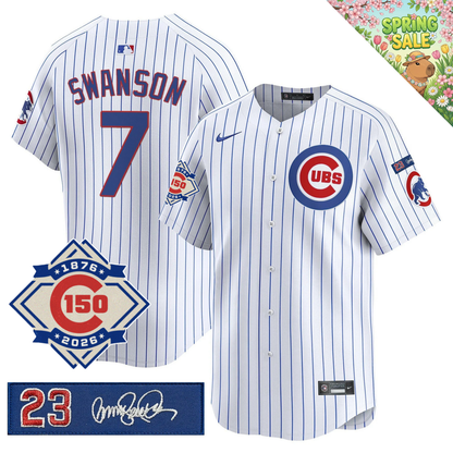 CHC 150th Anniversary & 'Ryne Sandberg Tribute' Patch Vapor Premier Limited Gold Jersey - All Stitched