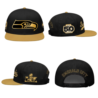 SEA SB LX Champs Gold Edition Snapback Cap - Printed
