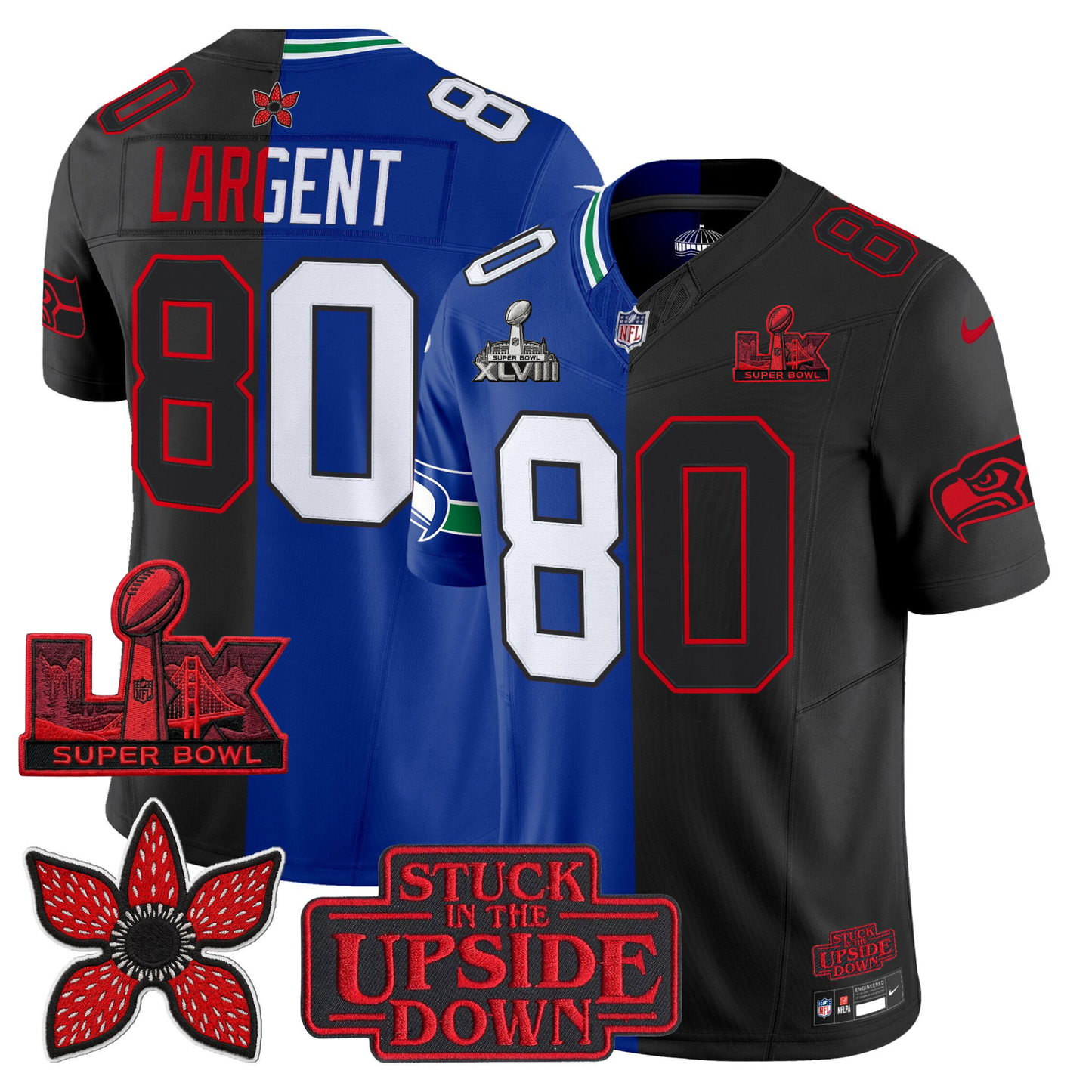 SEA 'Upside Down Edition' 2X Champs Patches Vapor Limited Jersey - Stitched