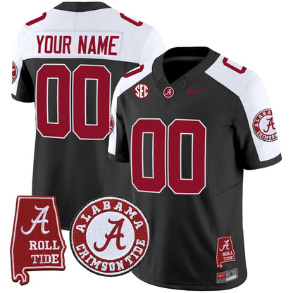 Alabama Crimson Tide Vapor Limited Custom Jersey V4 - Alabama Map - All Stitched