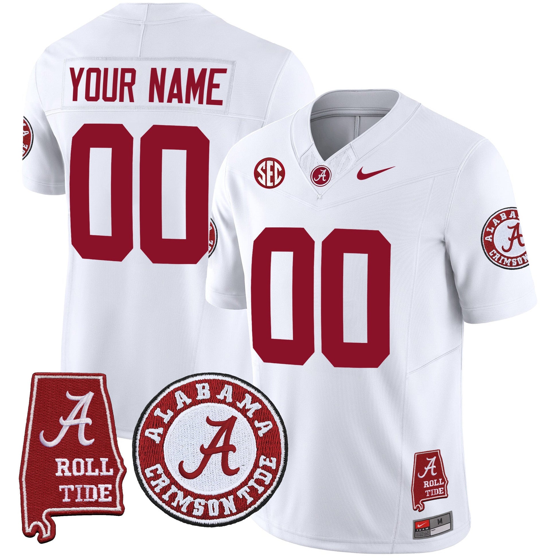 Alabama Crimson Tide Vapor Limited Custom Jersey V4 - Alabama Map - All Stitched