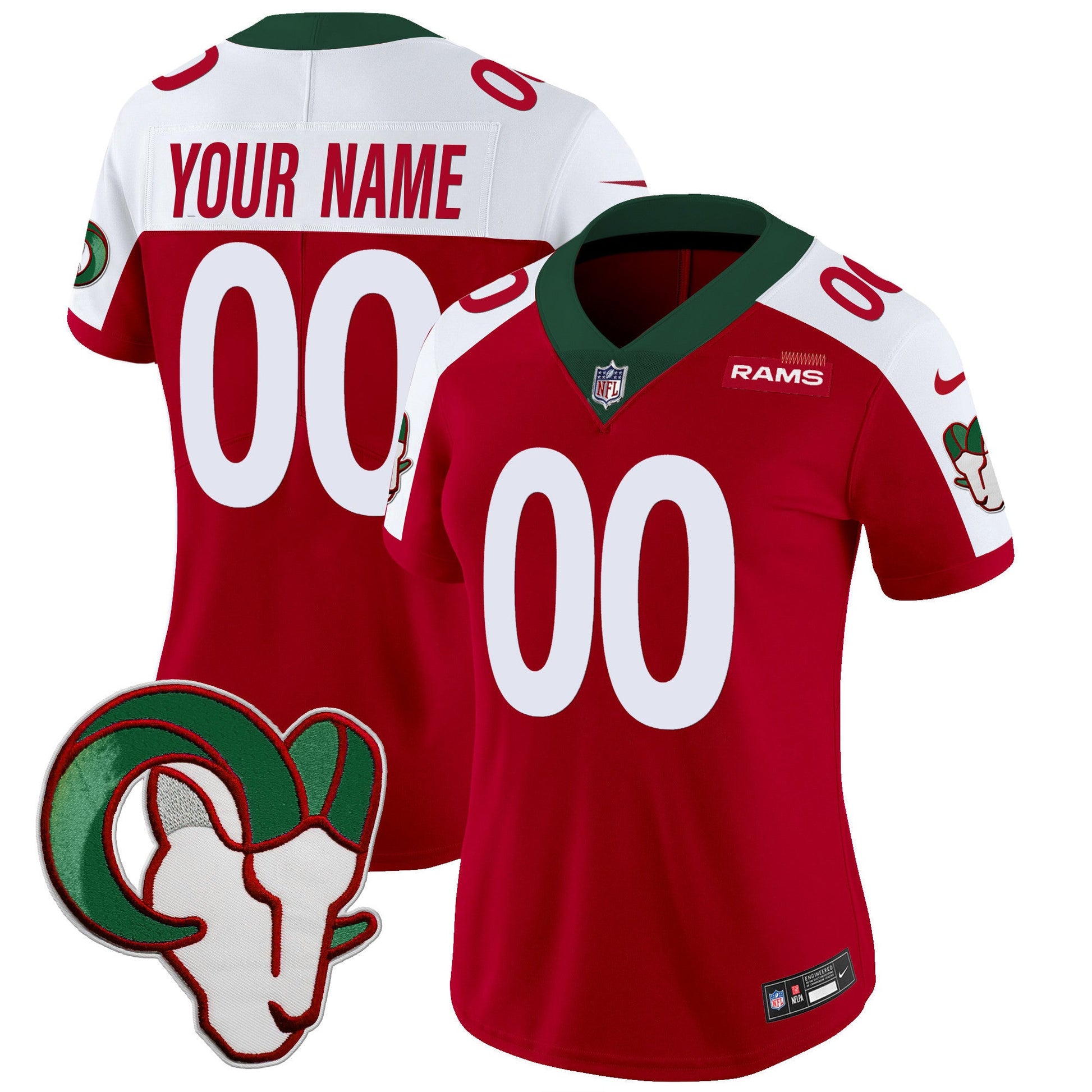 Rams Mexico Vapor Limited Custom Jersey - All Stitched