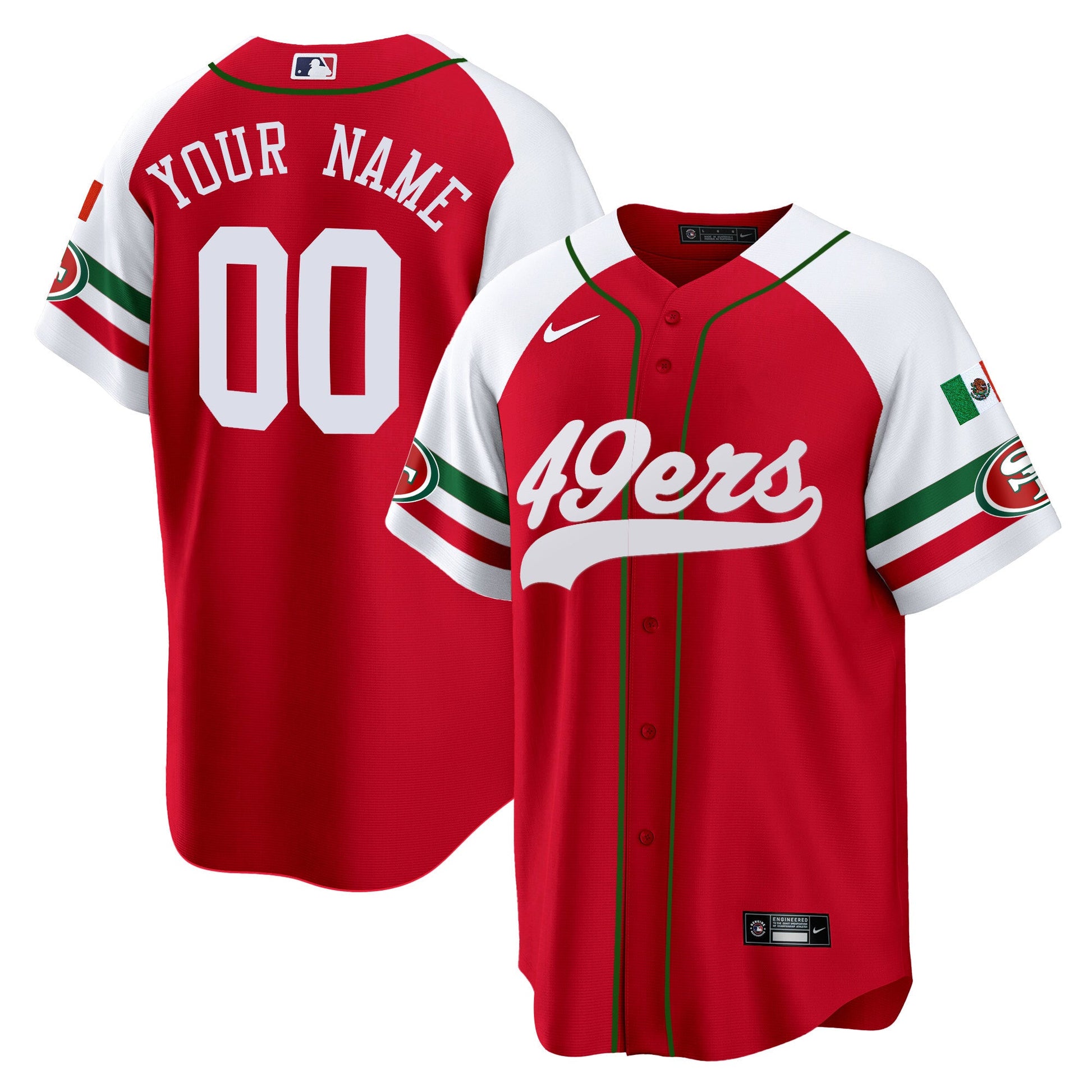 49ers Mexico Baseball Custom Jersey - All Stitched