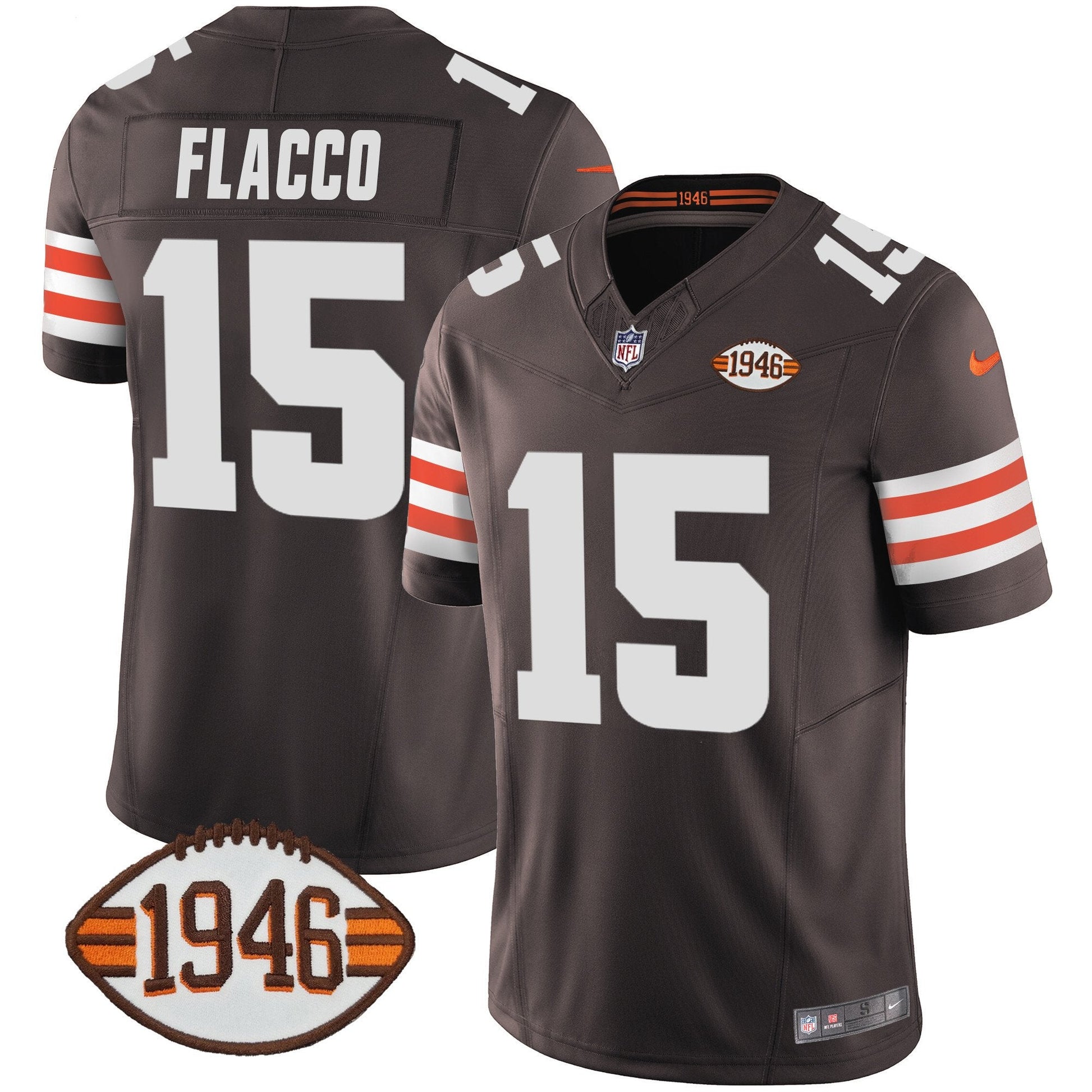 Men's Browns 1946 75th Anniversary Patch Jersey - All Stitched