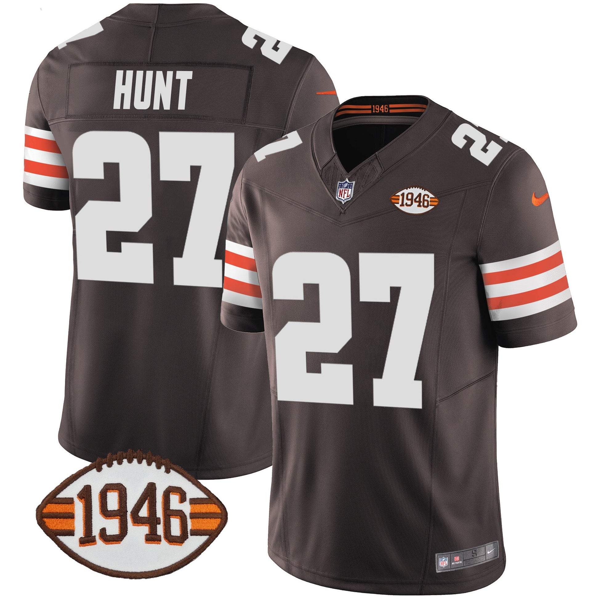 Men's Browns 1946 75th Anniversary Patch Jersey - All Stitched