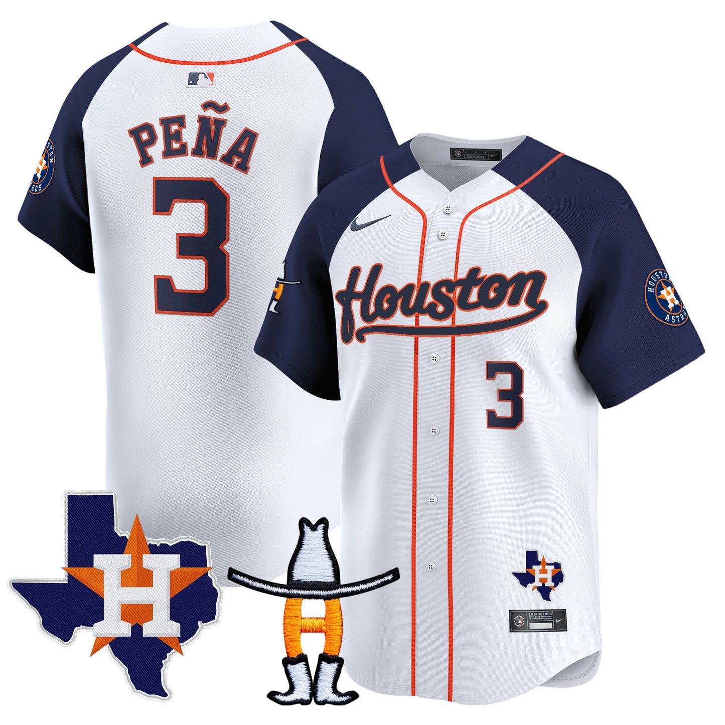 Men's Houston Astros Houston Rodeo Patch Vapor Premier Limited Jersey - All Stitched