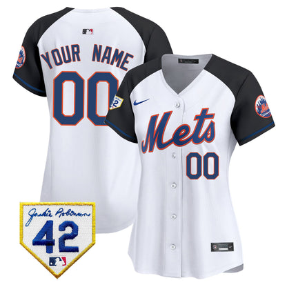 New York Mets 2024 Jackie Robinson Patch Vapor Premier Limited Custom Jersey - All Stitched