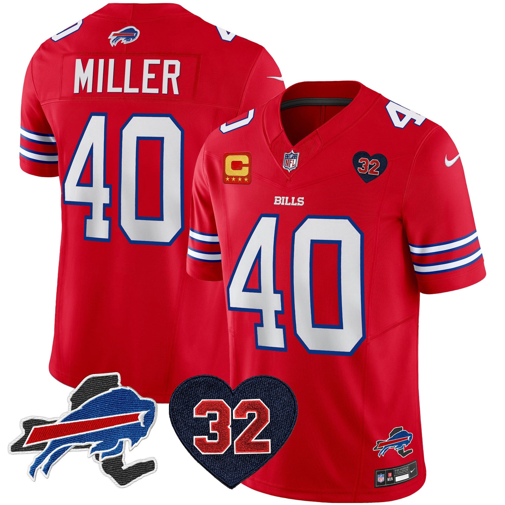 Men's Bills O.J. Simpson Patch Vapor Limited Jersey - All Stitched