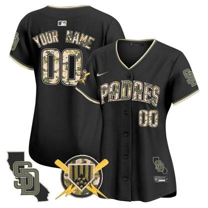 Padres Armed Forces Day Vapor Premier Limited Custom Jersey - All Stitched