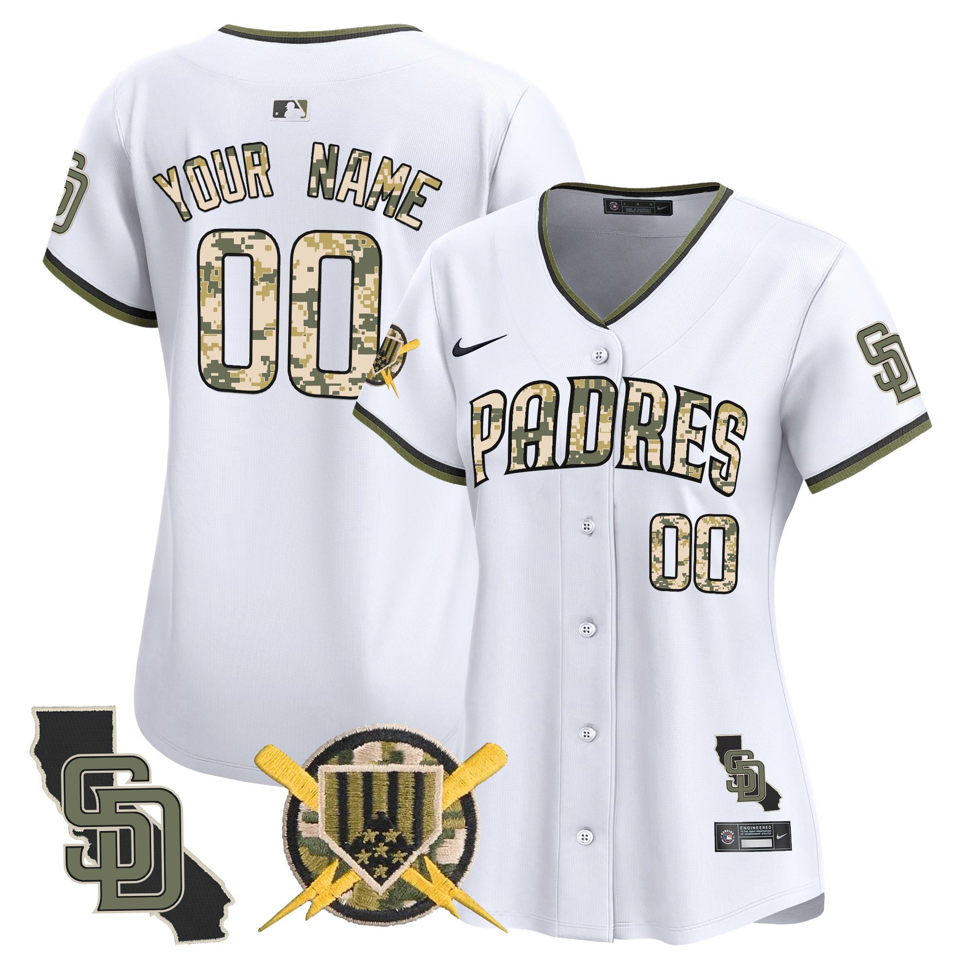 Padres Armed Forces Day Vapor Premier Limited Custom Jersey - All Stitched