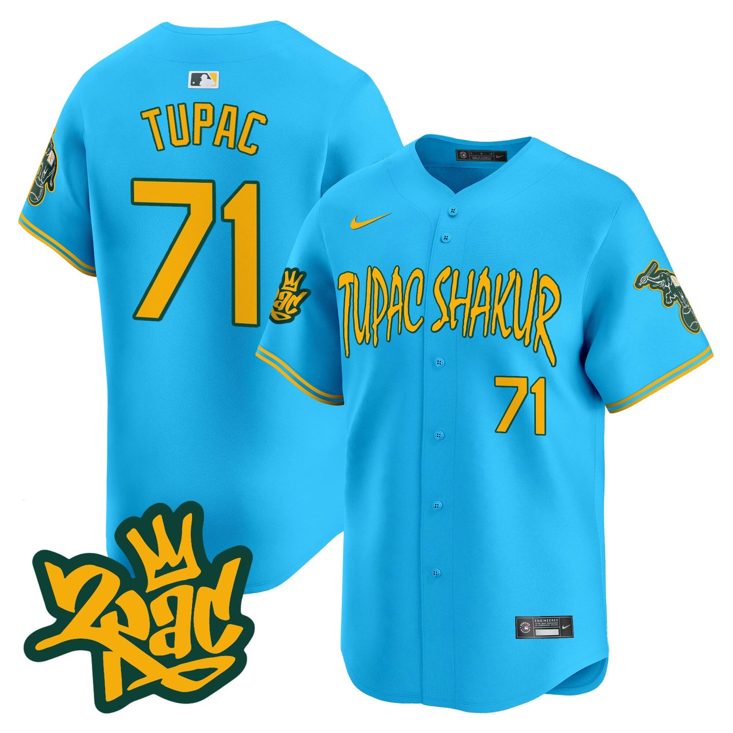 Men's Oakland Athletics Tupac Shakur Vapor Premier Limited Jersey - All Stitched