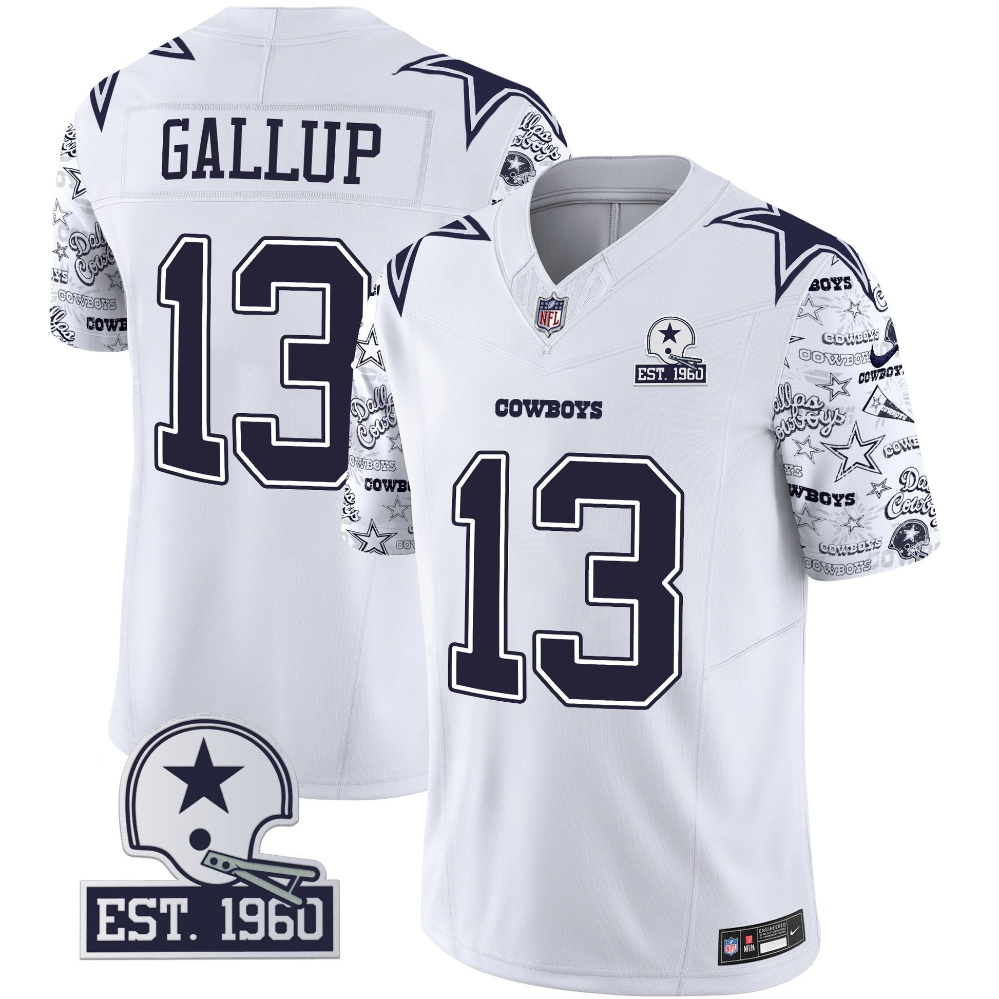Men's Cowboys Pattern Style Vapor Limited Jersey - All Stitched