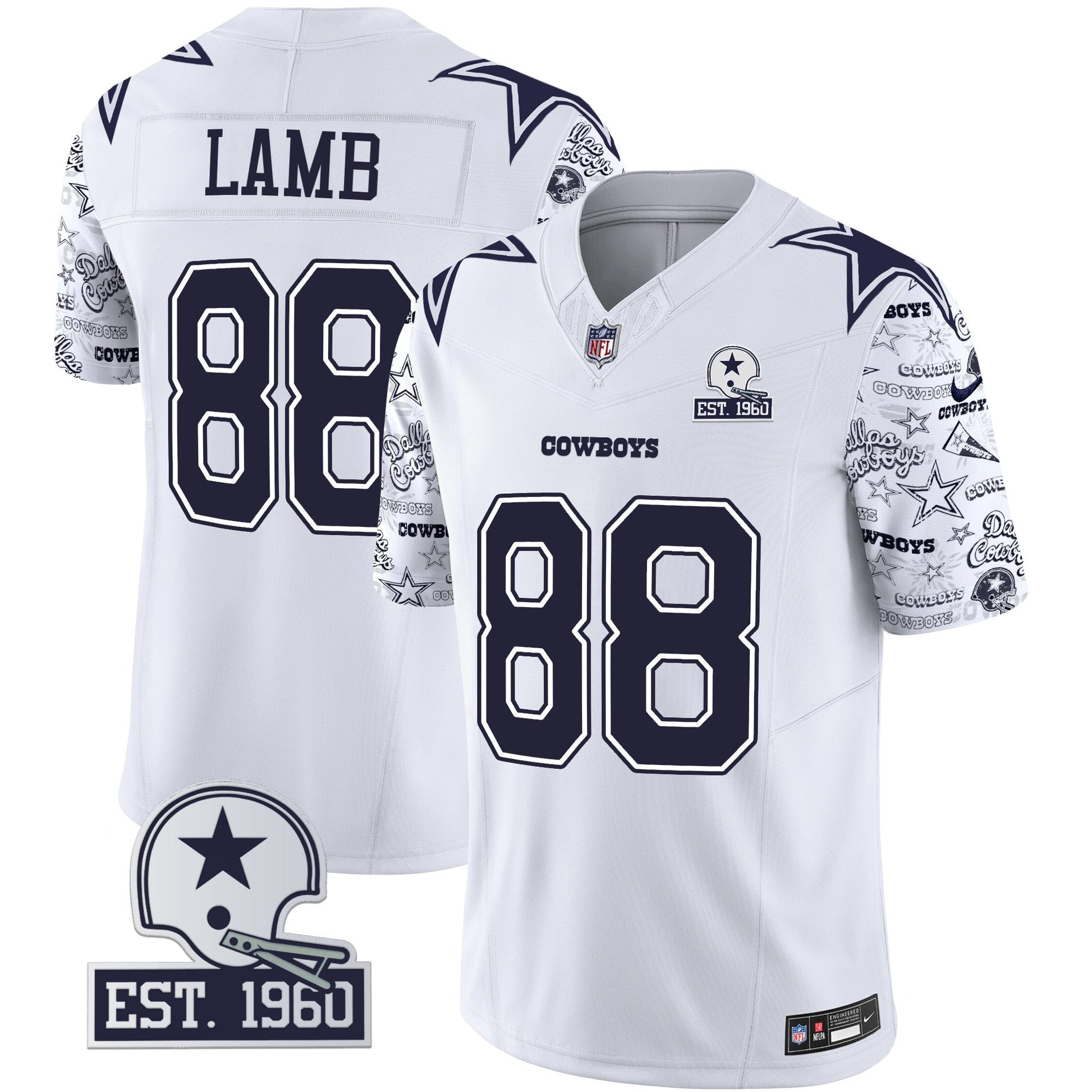 Men's Cowboys Pattern Style Vapor Limited Jersey - All Stitched
