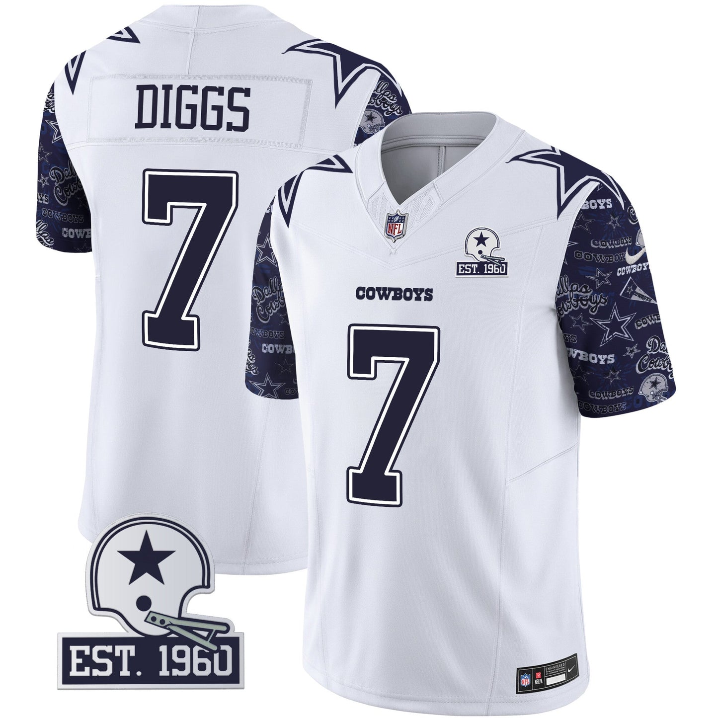 Men's Cowboys Pattern Style Vapor Limited Jersey - All Stitched