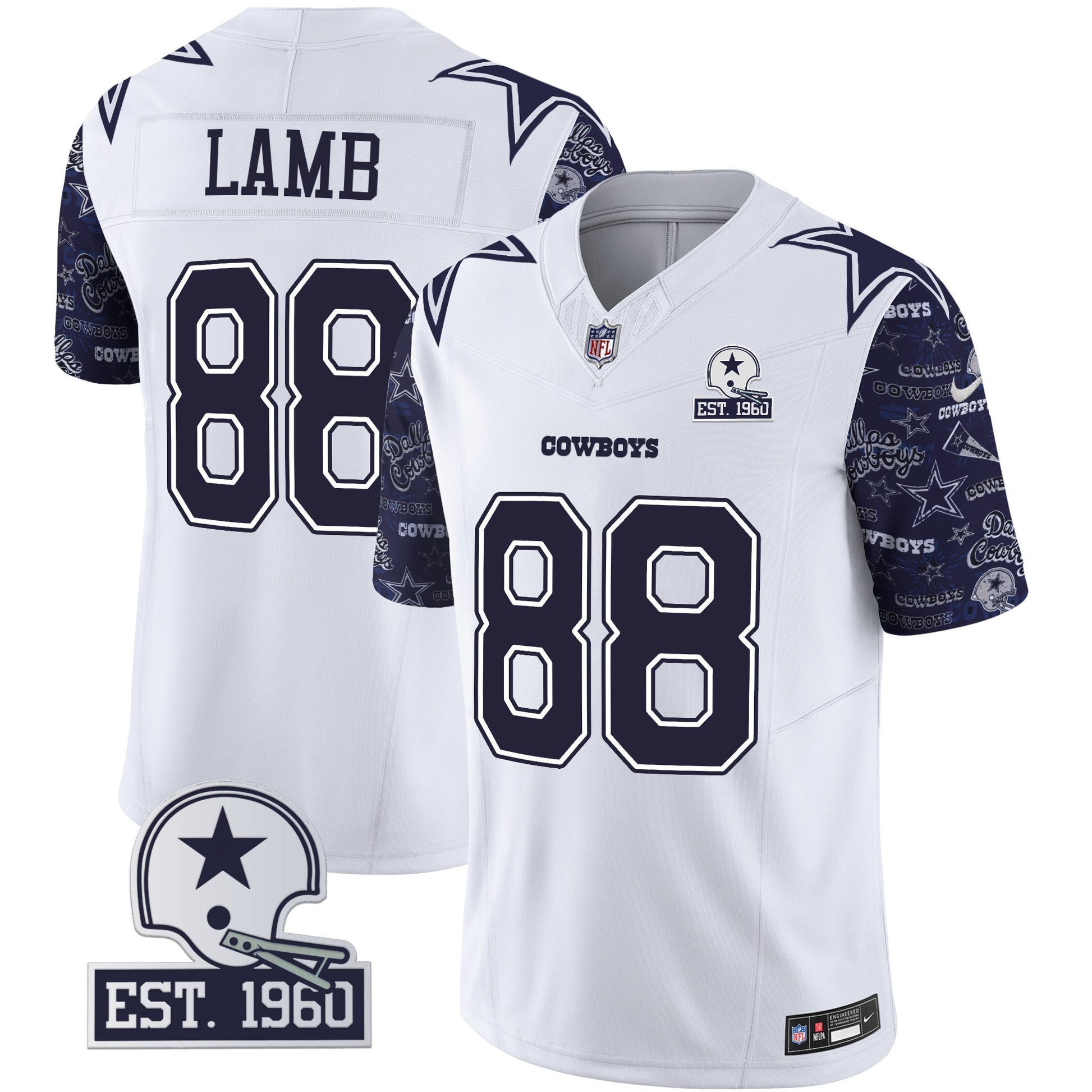 Men's Cowboys Pattern Style Vapor Limited Jersey - All Stitched