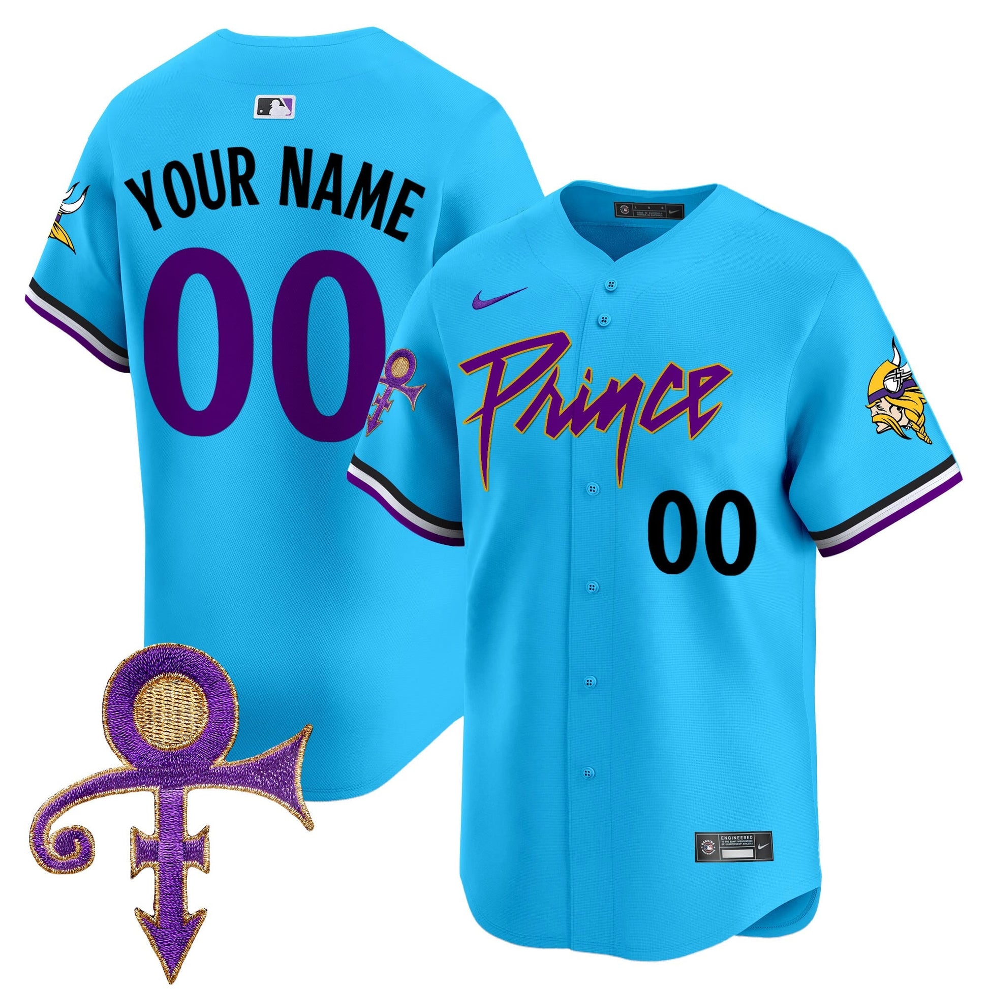 Minnesota Vikings Prince Patch Vapor Premier Limited Custom Jersey - All Stitched