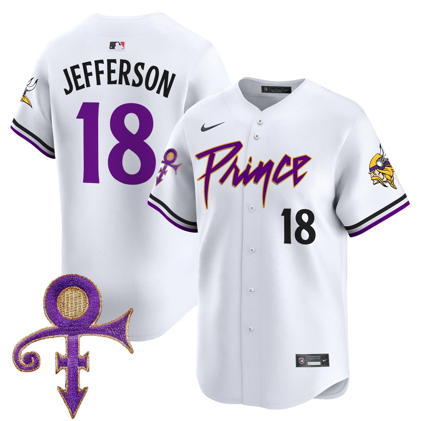 Men's Minnesota Vikings Prince Patch Vapor Premier Limited Jersey - All Stitched
