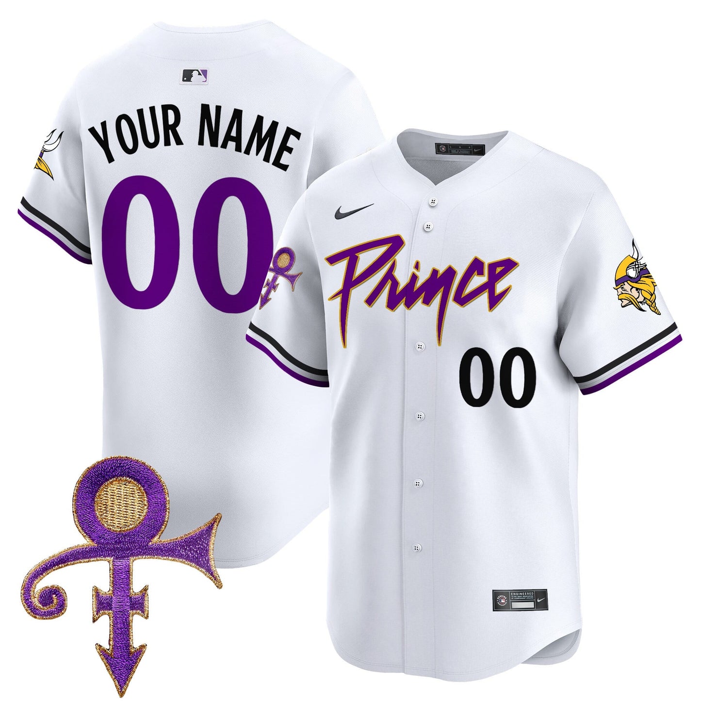 Minnesota Vikings Prince Patch Vapor Premier Limited Custom Jersey - All Stitched