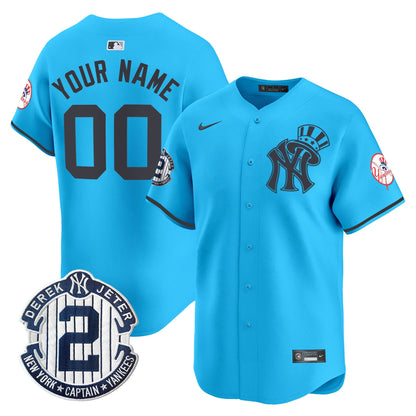 New York Yankees Derek Jeter Patch Vapor Premier Limited Custom Jersey V2 - All Stitched