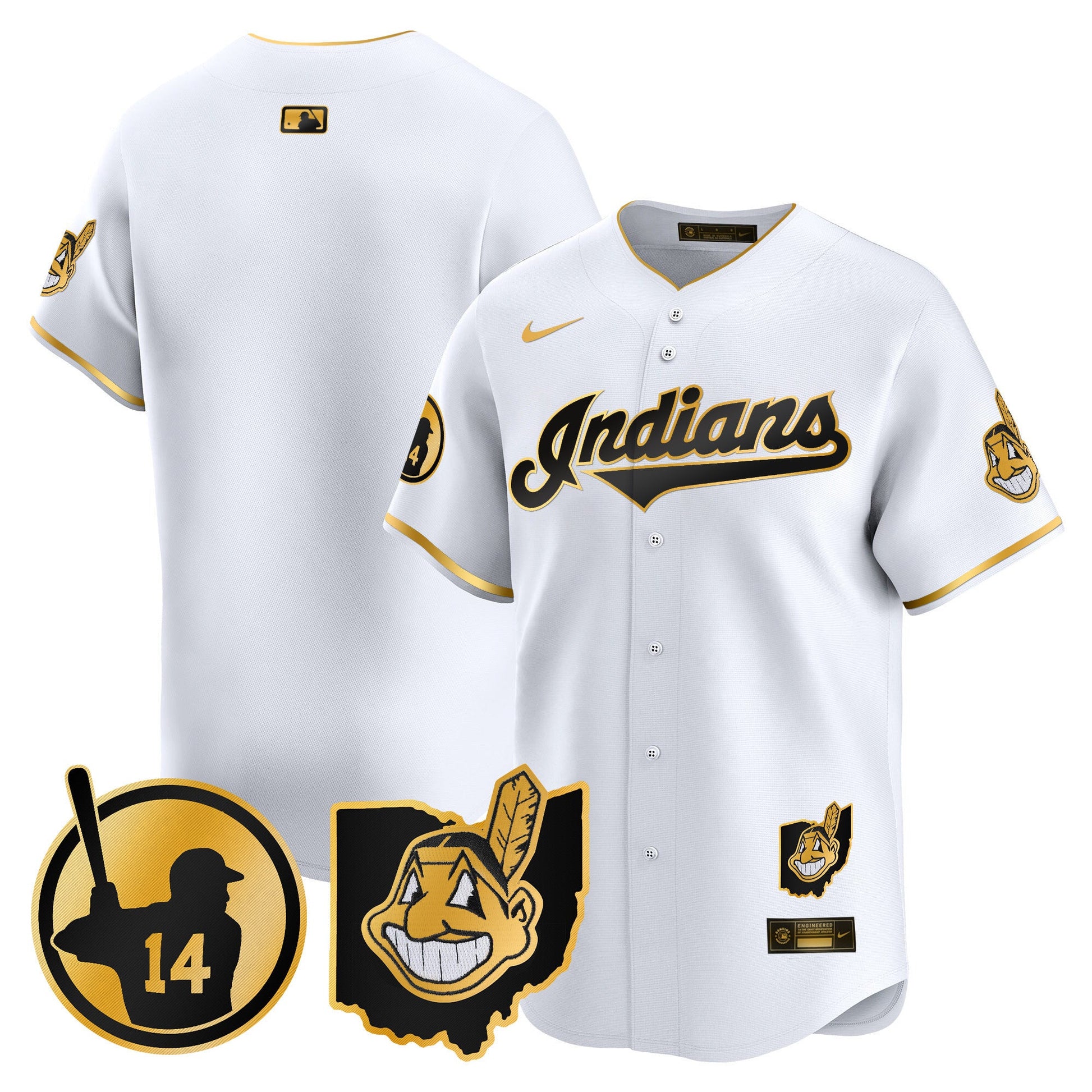 Men's Cleveland Indians Larry Doby Patch Vapor Premier Limited Jersey - All Stitched