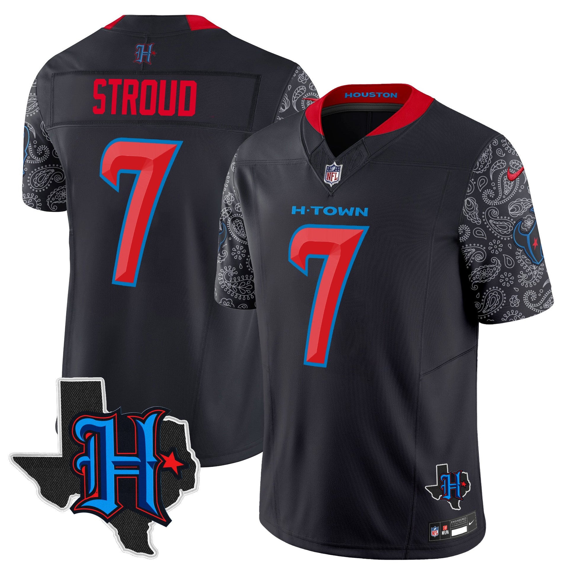 Men's Houston Texans 2024 Texas Patch Vapor Limited Jersey V4 - All Stitched
