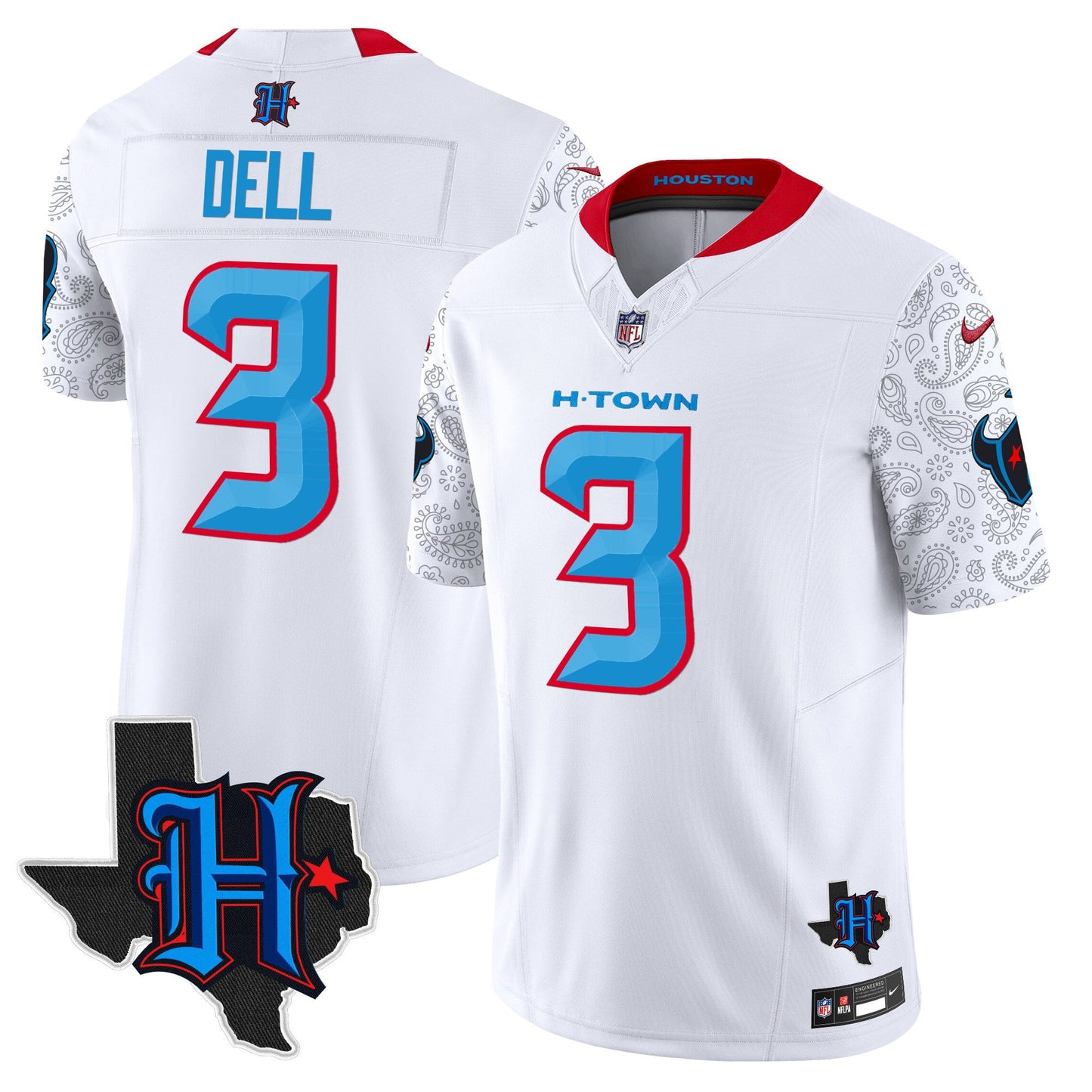 Men's Houston Texans 2024 Texas Patch Vapor Limited Jersey V4 - All Stitched