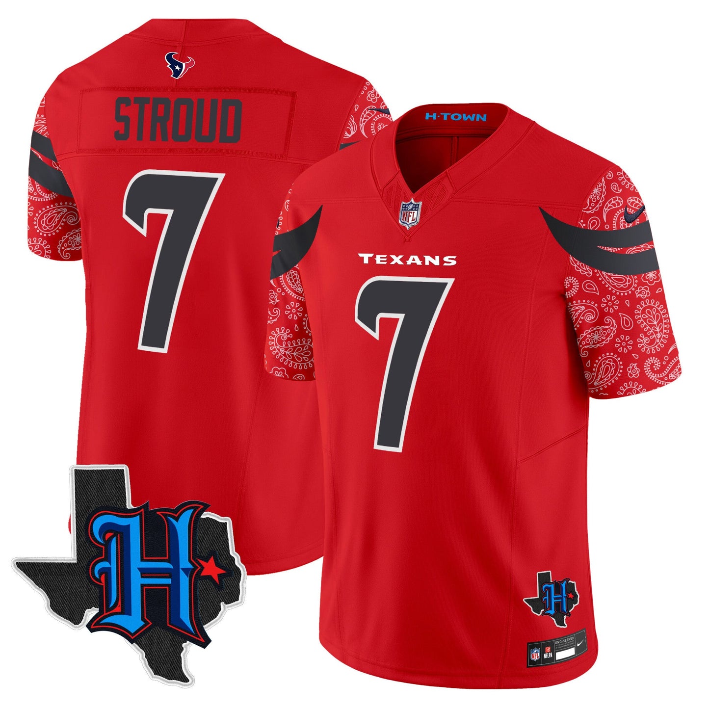 Men's Houston Texans 2024 Texas Patch Vapor Limited Jersey V4 - All Stitched