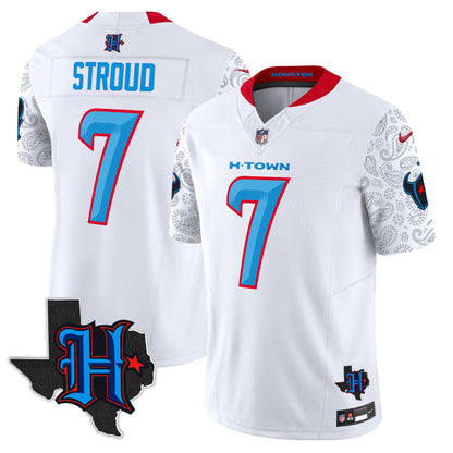Men's Houston Texans 2024 Texas Patch Vapor Limited Jersey V4 - All Stitched