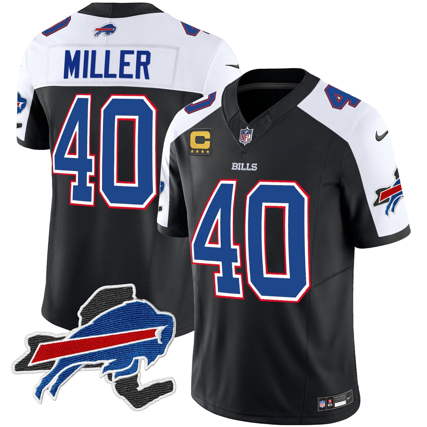 Men's Bills New York Patch Vapor Limited Jersey V2 - All Stitched
