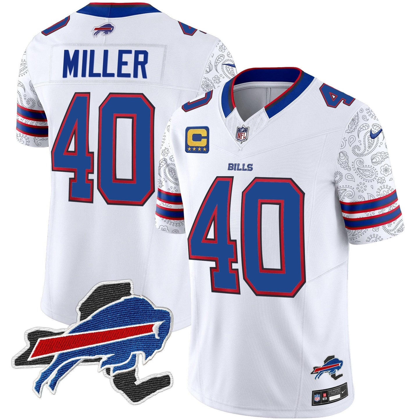 Men's Bills New York Patch Vapor Limited Jersey V2 - All Stitched