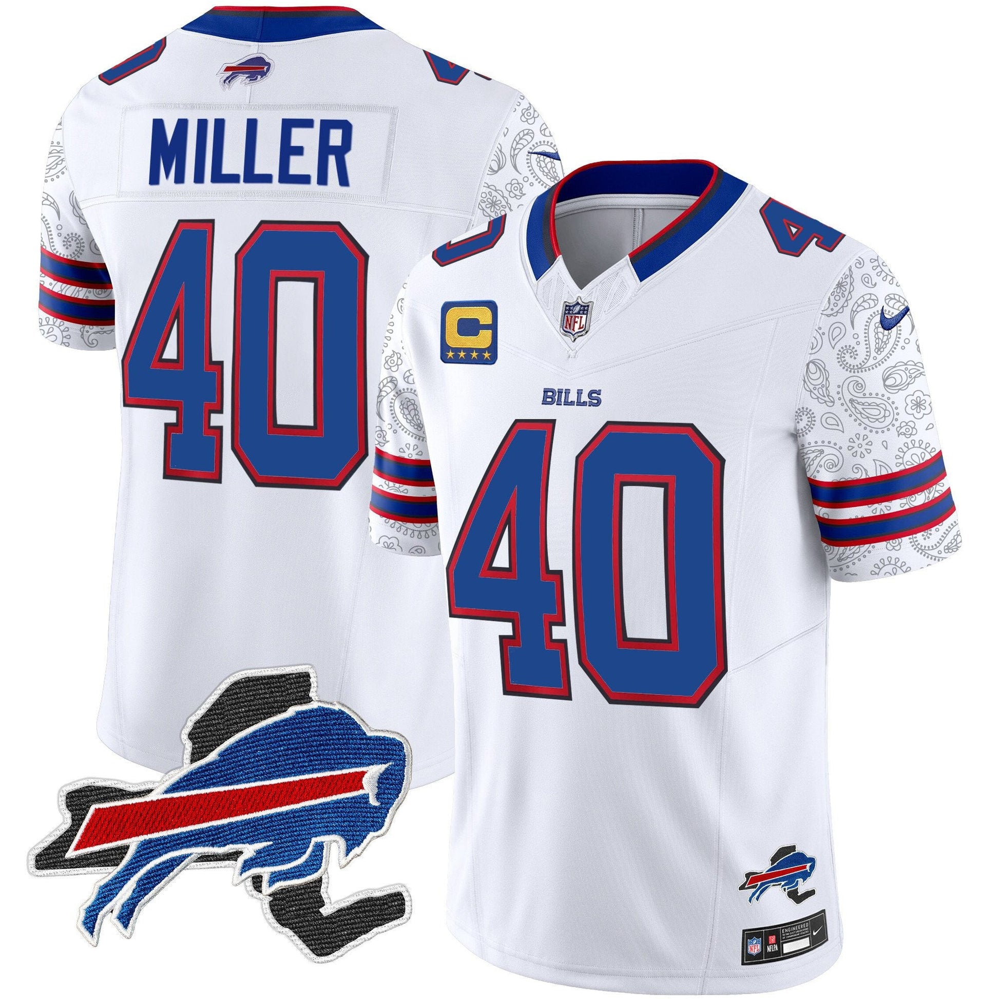 Men's Bills New York Patch Vapor Limited Jersey V2 - All Stitched