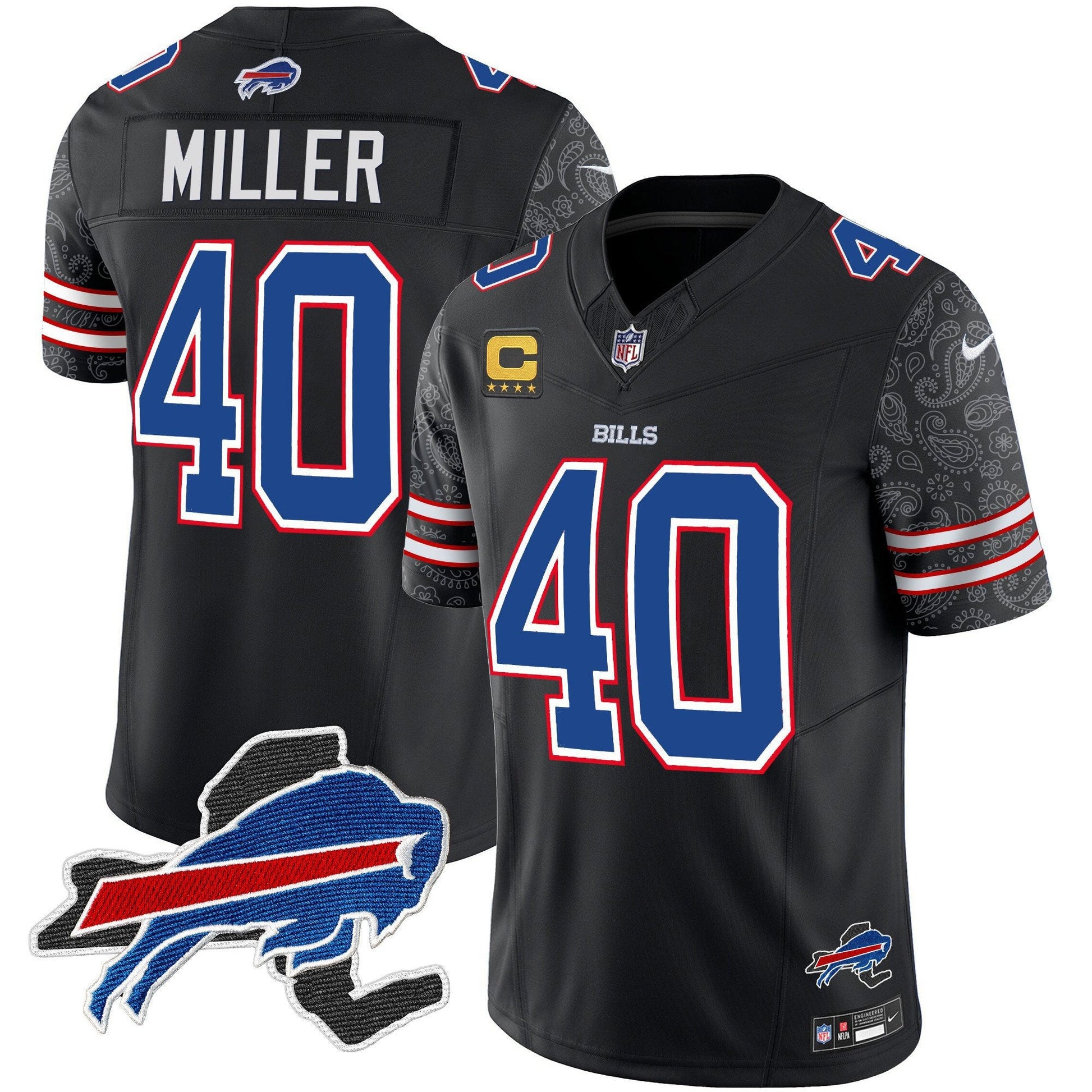 Men's Bills New York Patch Vapor Limited Jersey V2 - All Stitched