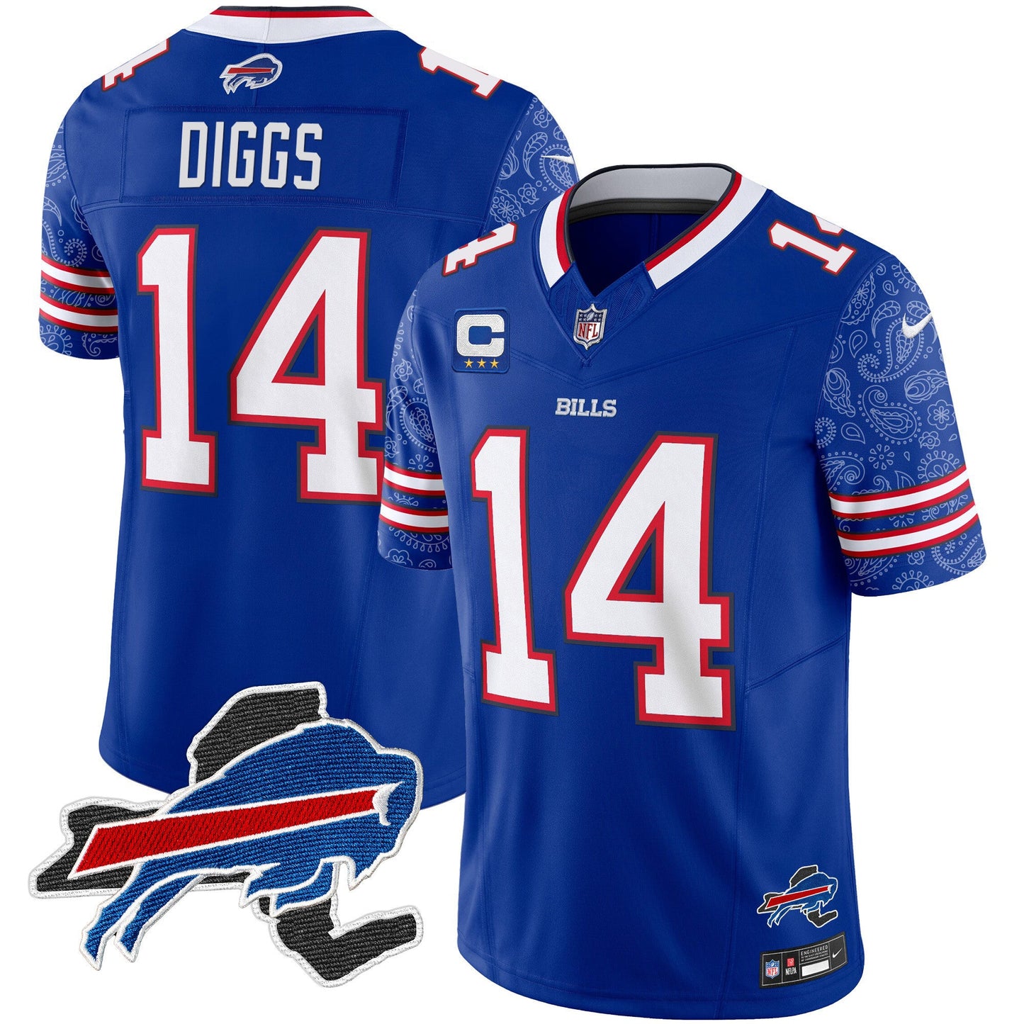 Men's Bills New York Patch Vapor Limited Jersey V2 - All Stitched
