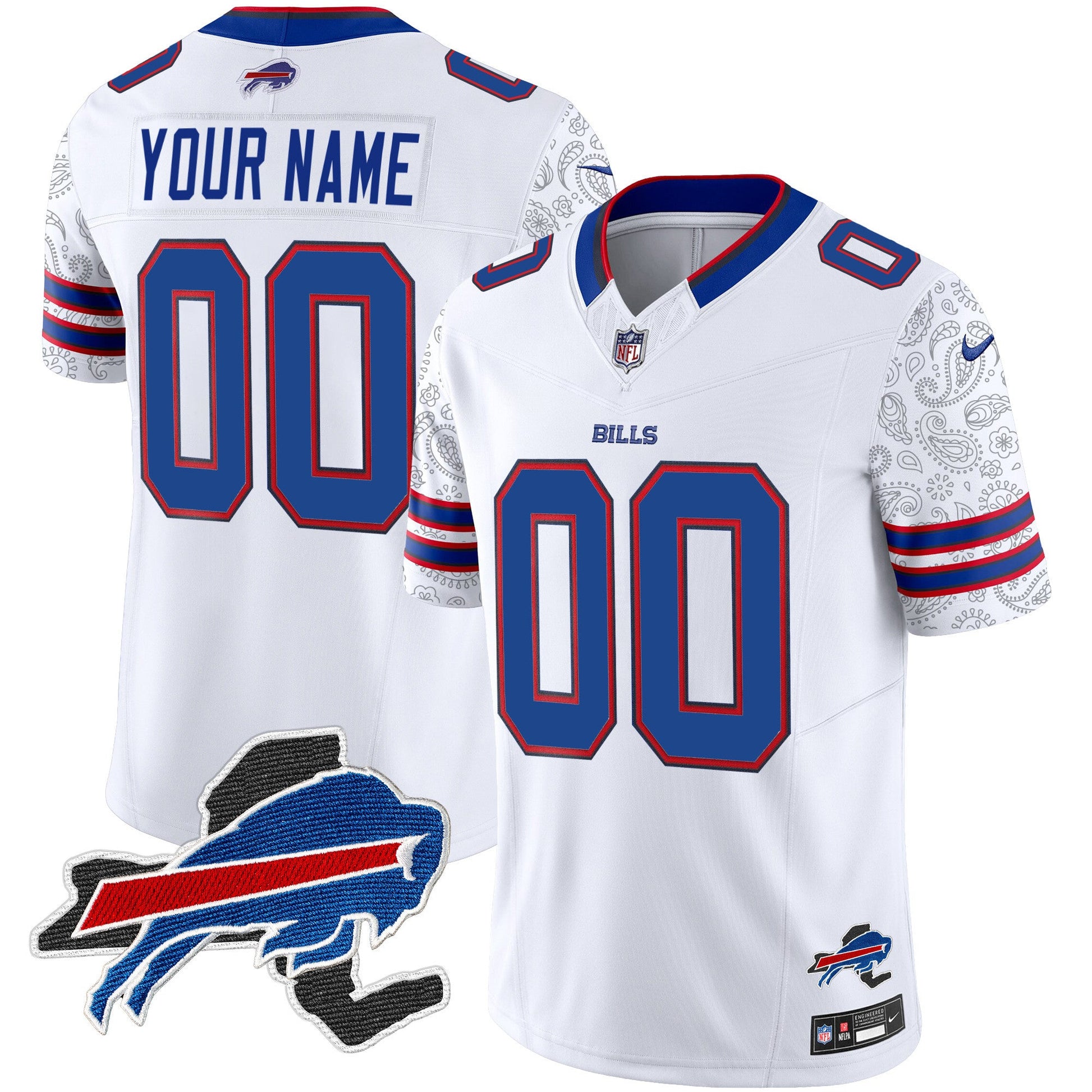 Bills New York Patch Vapor Limited Custom Jersey V2 - All Stitched