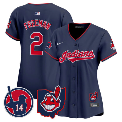 Women's Cleveland Indians Larry Doby Patch Vapor Premier Limited Jersey - All Stitched