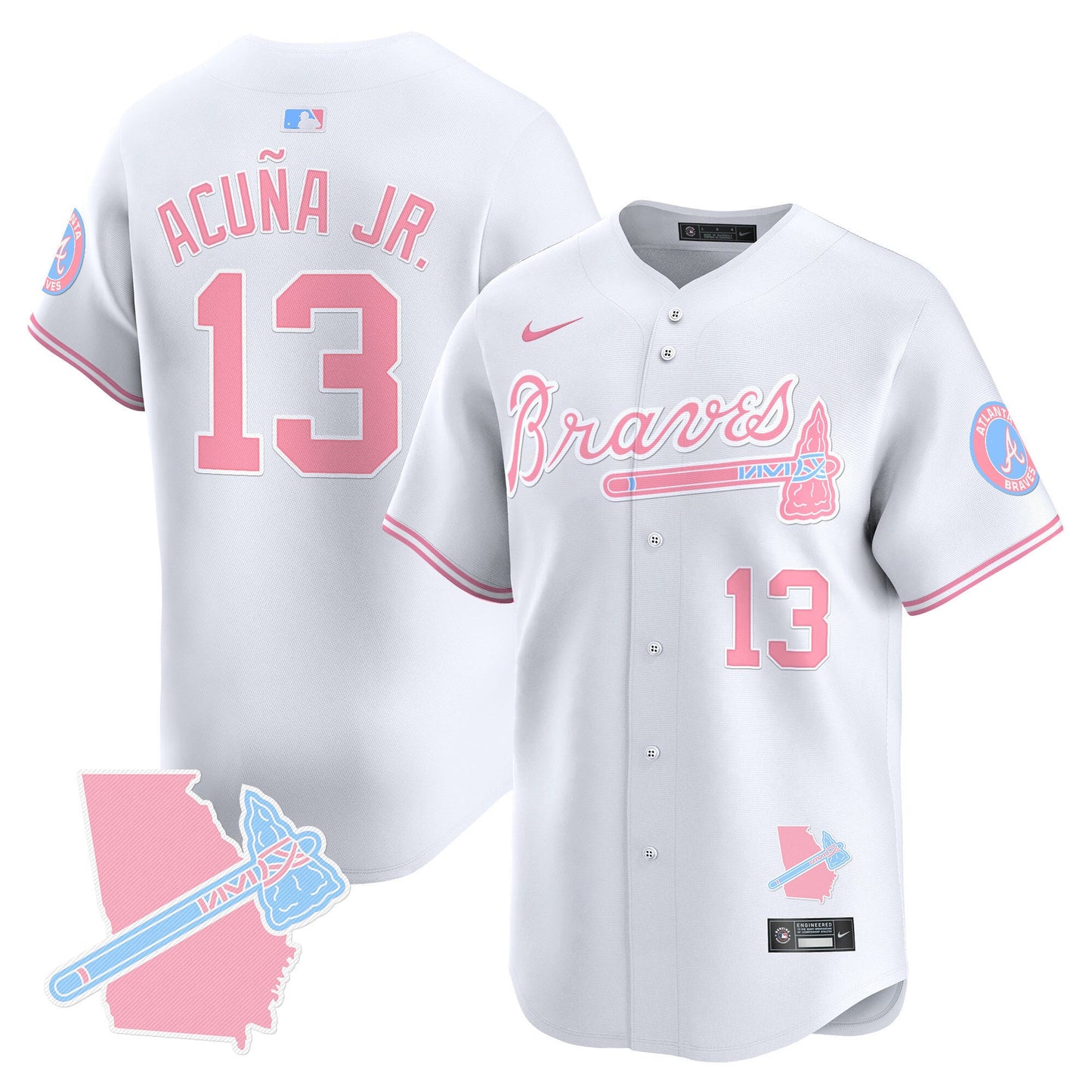 Unisex Atlanta Braves Bubblegum Pink Vapor Premier Limited Jersey - All Stitched