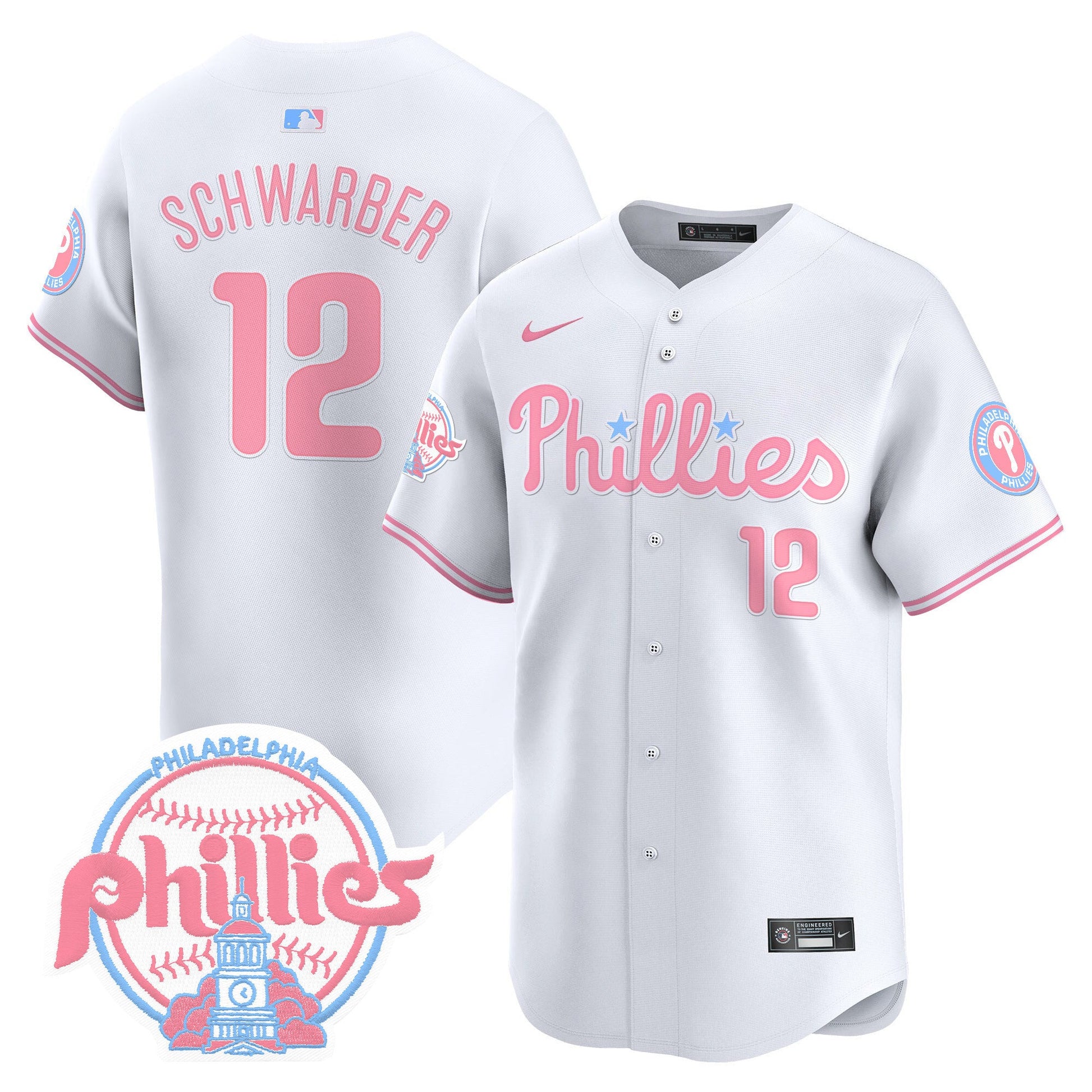Unisex Phillies Bubblegum Pink Vapor Premier Limited Jersey V2 - All Stitched