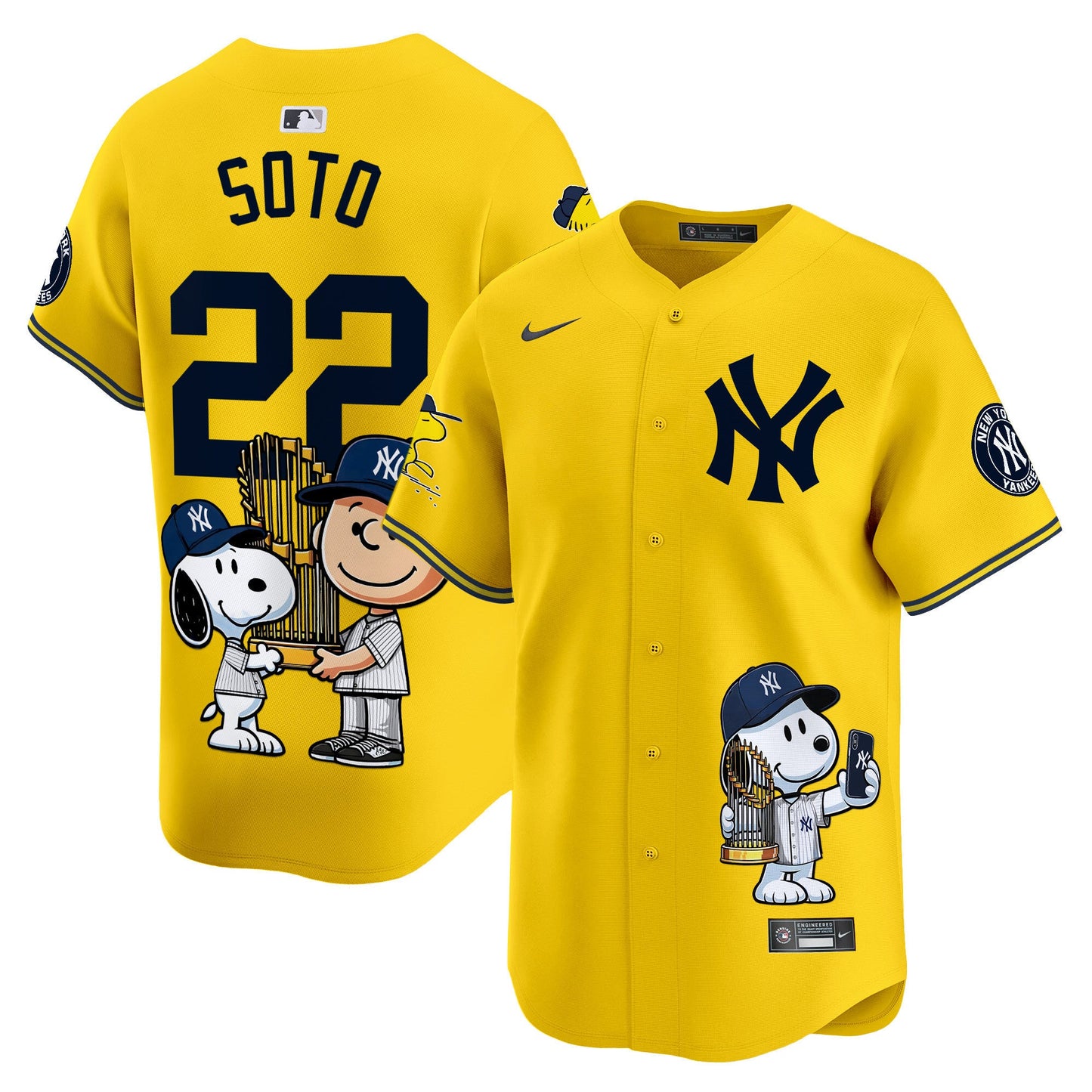 Unisex New York Yankees Peanut Snoopy Vapor Premier Limited Jersey - Printed