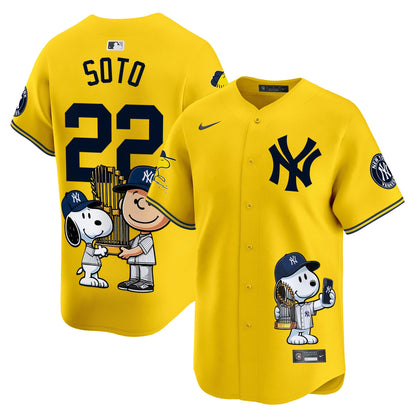 Unisex New York Yankees Peanut Snoopy Vapor Premier Limited Jersey - Printed
