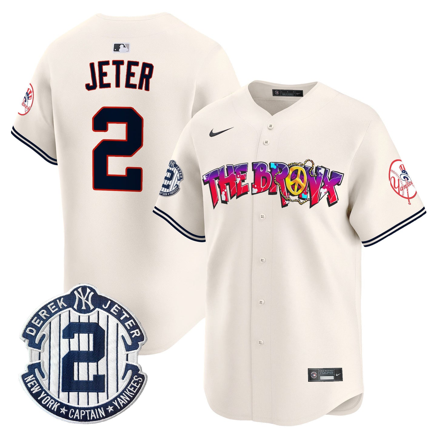 Men's New York Yankees The Bronx Graffiti Vapor Premier Limited Jersey V7 - All Stitched