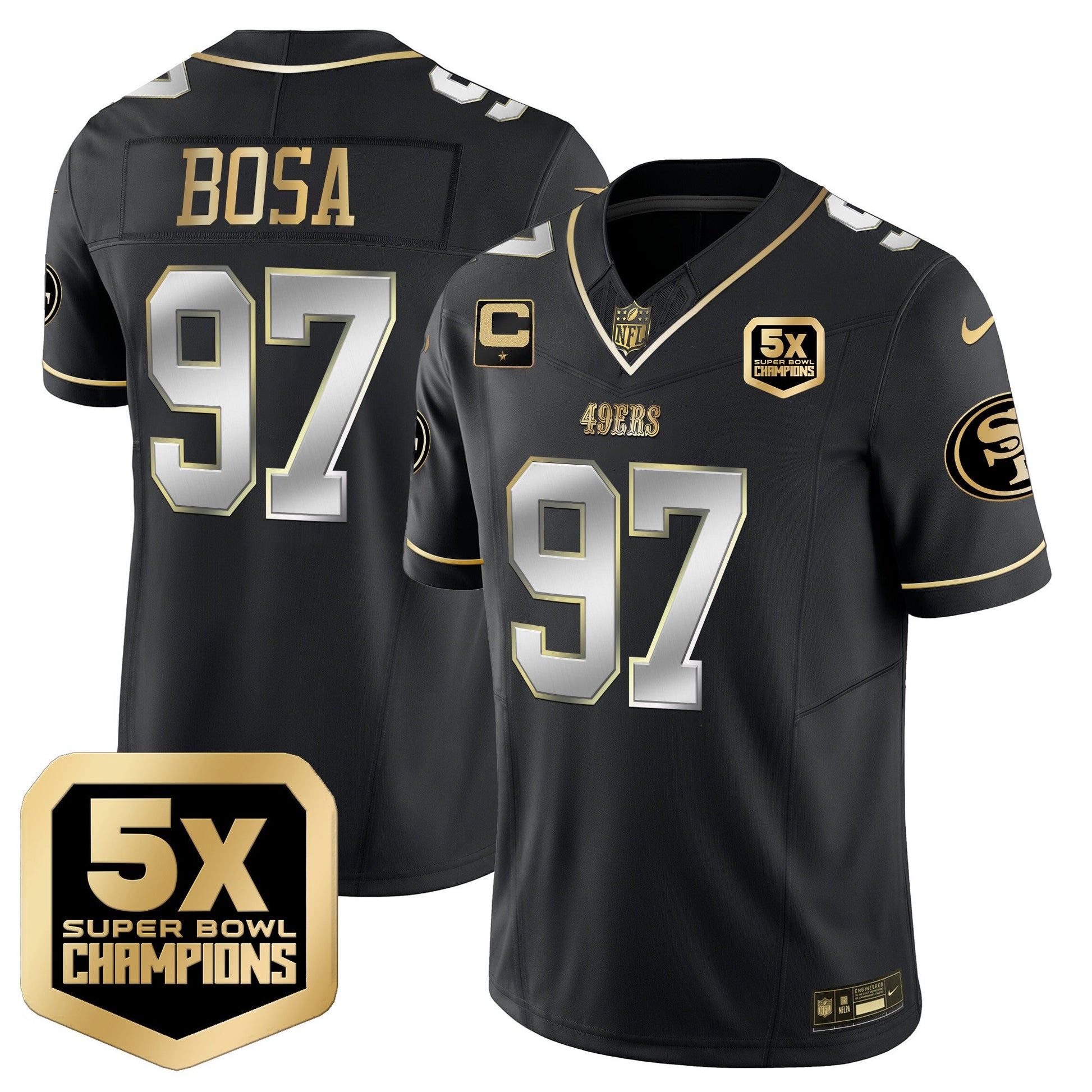 Men's 49ers 5x Super Bowl Champions Vapor Limited Jersey - All Stitched
