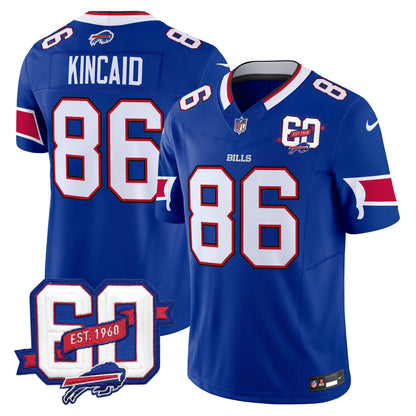 Men's Bills 60th Anniversary Patch Vapor Limited Jersey - All Stitched