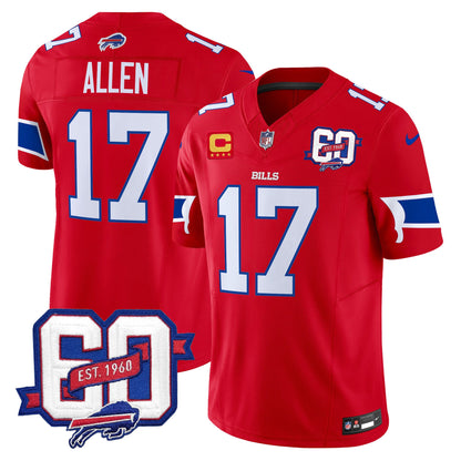 Men's Bills 60th Anniversary Patch Vapor Limited Jersey - All Stitched